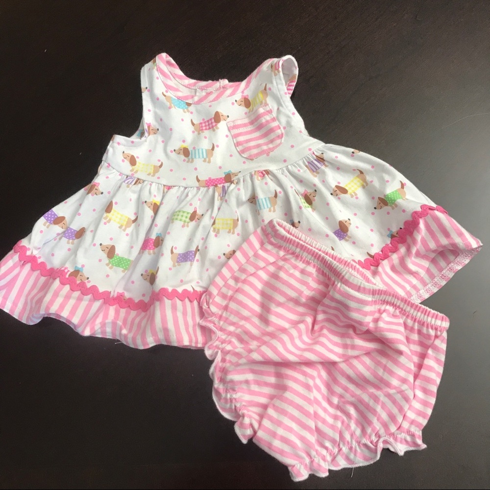 NWT Adorable dachshund 3 month dress and bloomers
